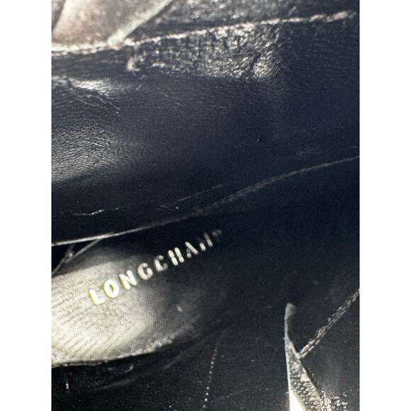 LONGCHAMP BLACK BLOCK HEEL LEATHER LACE-UP BOOT size FR 40/ US 9 - Picture 11 of 13